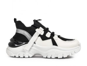 Γυναικεία Sneakers Κάλτσα Chunky σε μαύρο και άσπρο